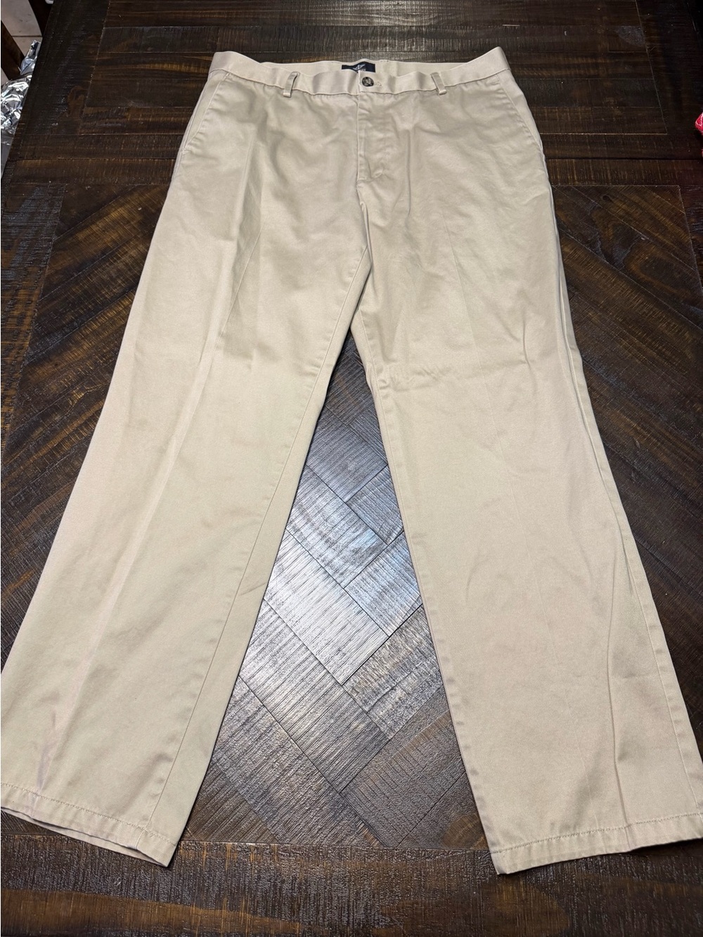 Dockers Men's Beige Flat-Front Chino Pants